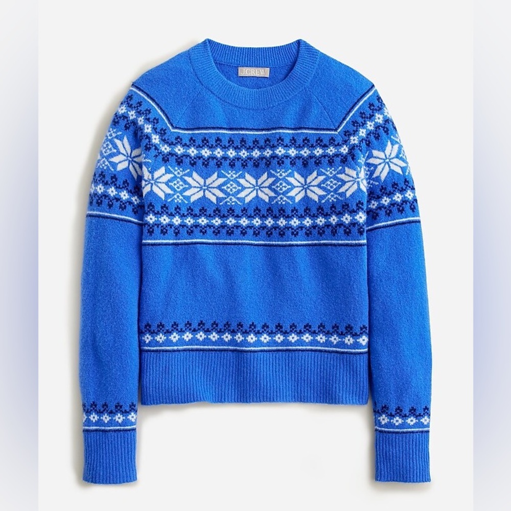 <3 J Crew Fair Isle crewneck sweater in Supersoft yarn